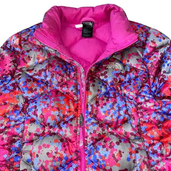 North Face Coat Girls Aconcagua 550 Colorful Down Filled Jacket - Picture 1 of 12